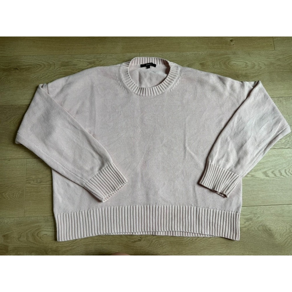 EUC Quince 100% organic cotton boyfriend crew soft pink oversized size L